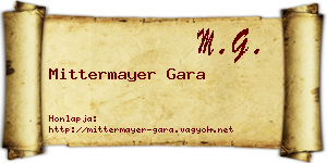 Mittermayer Gara névjegykártya
